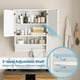 thumbnail image 5 of Armario de Baño con Espejo, Armario de Pared, Botiquín Baño con Espejo,Armario de Almacenamiento Montado en la Pared con Barra para Toallas, Armario de Baño de 3 Niveles 60*20*70cm(Blanco), 5 of 9