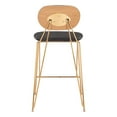 thumbnail image 4 of Georges Counter Stool Gray & Gold Counter Stool, Modern Style, Soft and smooth velvet fabric, Plywood, Indoor Bar, 4 of 5