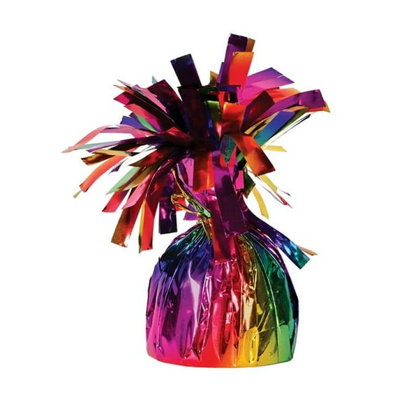 Beistle 50804-RB 6 oz Metallic Wrapped Weight Balloon, Rainbow - Pack of 12