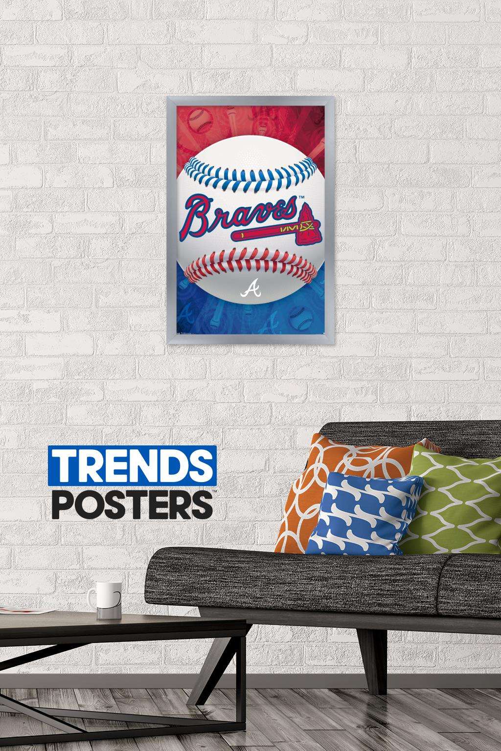 MLB Atlanta Braves - Logo 13 Wall Poster, 14.725" x 22.375", Framed