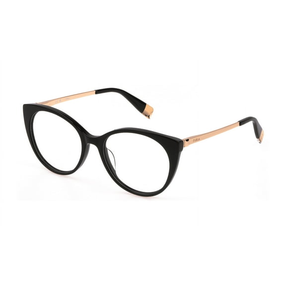 Furla VFU722 0700 53mm Cat Eye Eyeglasses Women's Shiny Black