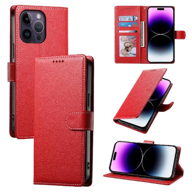 Case for FOXDOCK iPhone 14 Pro Max Wallet Case – Premium Leather, 3 Card Slots, Shockproof Protection