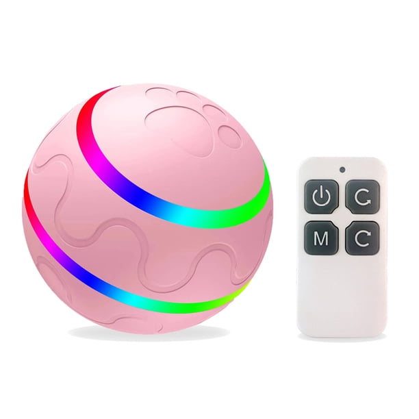 Bola rodante móvil automática Methold juguete interactivo para cachorros y mascotas rosa
