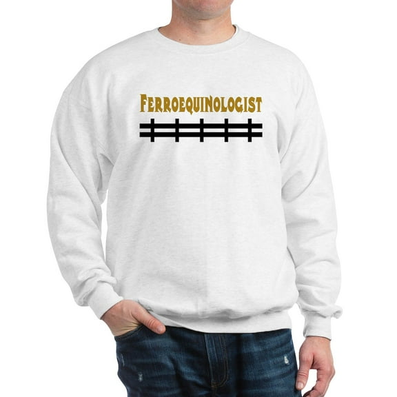 CafePress - Ferroequinologist Sweatshirt, Ash Grey Or White - Crew Neck Sweatshirt