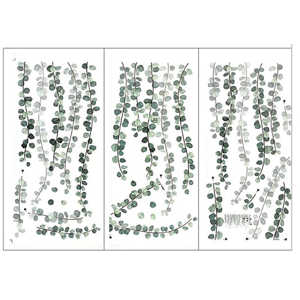 Inteprter Calcomanías de pared de plantas, calcomanías de papel tapiz exquisitas, adorno de fondo, decoración del hogar, calcomanía de PVC extraíble Decoración del hogar Inteprter HA060124-00
