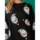thumbnail image 3 of Lucakuins Sudadera con cuello redondo para mujer, holgada, con estampado de lentejuelas de Papá Noel, manga larga, para Navidad Lucakuins moda, 3 of 5