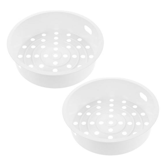 Raindrops 2Pcs Stackable White Steamer Basket for Cooking Seafood Meat and Vegetables