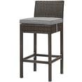 thumbnail image 1 of Modern Contemporary Urban Design Outdoor Patio Balcony Garden Furniture Bar Side Stool Chair, Rattan Wicker, Grey Gray Brown, 1 of 3