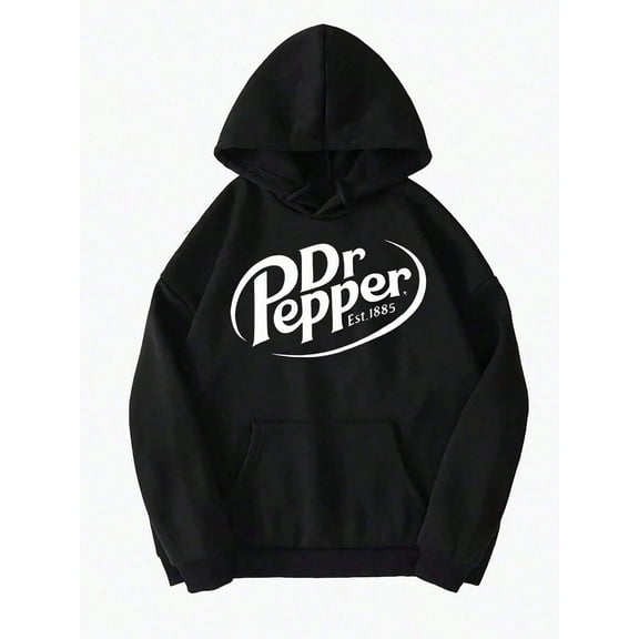 Dr. Pepper Logo Women's Black Pullover Hoodie Fashion Casual Long Sleeve Hooded Sweatshirts