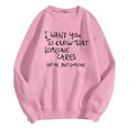 thumbnail image 4 of UJNDER Women's Fashion Solid Color Crewneck Sweatshirt Letter Print Long Sleeve Loose Fit Casual Pink XXL, 4 of 5