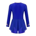 thumbnail image 4 of YEAHDOR Kids Girls Circus Trapeze Show Costume Rhythmic Gymnastics Leotard Dress Long Sleeve Skating Jumpsuit Royal Blue 16, 4 of 7