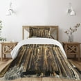 thumbnail image 3 of Ambesonne Rustic Quilted Bedspread Set 2 Pcs, Oak Barn Timber Door, Twin Size, Brown, 3 of 6