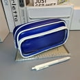 thumbnail image 1 of Puntoco Bolsa de cuero para bolígrafo con ventana visible, bolsa de almacenamiento de maquillaje minimalista para escuela secundaria, almacenamiento en el hogar, 1 of 3