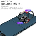 thumbnail image 4 of Compatible with Galaxy Z Flip 2020 Case with Ring Grip Anti-Drop, Allytech Ultra Slim Matte PC Shockproof Finger Ring Holder Car Mount Supported Stand Case for Samsung Z Flip/Z Flip 5G 2020,Darkblue, 4 of 8