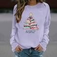 thumbnail image 5 of HOMBOM Light Up Sweatshirts for Women Crewneck Purple Christmas Holiday Pullover Graphic Adults Sweatshirt Xmas, 5 of 6