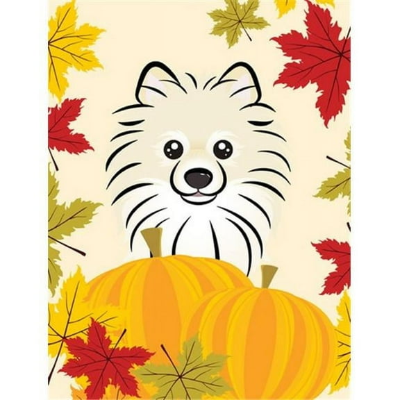Pomeranian Thanksgiving Flag Garden