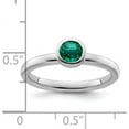 thumbnail image 5 of Solid Sterling Silver Stackable Expressions Low 5mm Round Cr. Emerald Ring - Ring Size 8.0, 5 of 8