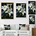 thumbnail image 4 of Designart "White Green Lily Exquisite Lily Painting II" Floral Floater Framed Wall Art Print, 4 of 7