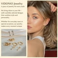 thumbnail image 4 of Vidonio 4Pcs 14K Gold Plated Small Hoop Earring with Zirconia for Multiple Piercing Stackable Hoops Huggie Earring for Women Wedding Birthday Gifts, 4 of 7
