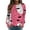 Pink, variant on Women Crew Neck Pullover off The Shoulder Sweatshirt for Women 80S Women Casual Sweatshirt Printing Crew Neck Long Sleeve Sweatshirt Casual Top Pullover S