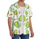 thumbnail image 2 of Balery Kawaii Avocado Camisa Casual de Manga Corta con Botones para Hombre, Texturizada, Estilo Cubano, para Playa, Verano-X-Large, 2 of 5