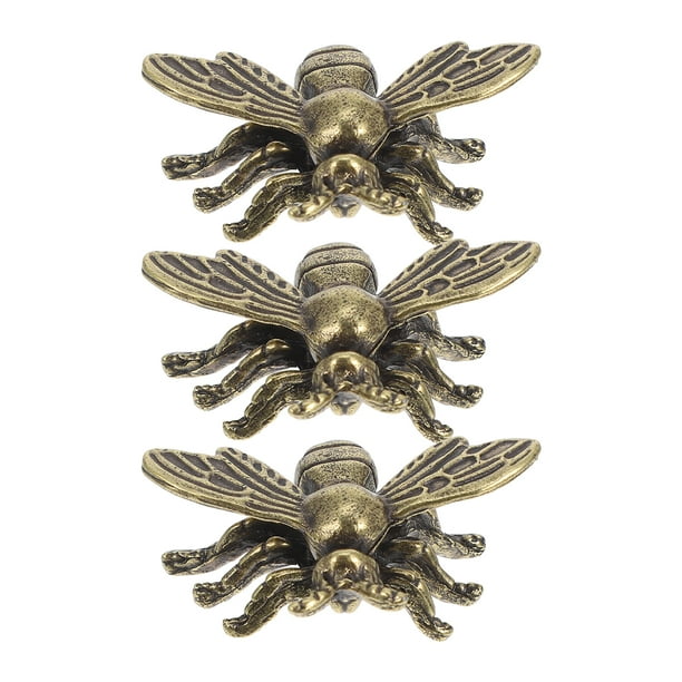 3pcs estatua de latón vintage figurita de latón estatua creativa en forma de abeja decoración de escritorio