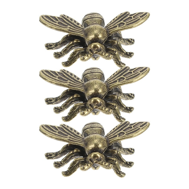 3pcs estatua de latón vintage figurita de latón estatua creativa en forma de abeja decoración de escritorio