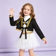 thumbnail image 5 of Pop Idol Singer Cosplay Costume Outfit 3 Piece Set Sequin Jacket Inner Top Sparkle Skirt for Halloween Stage Performance, 140, 5 of 5