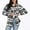 Black White, variant on Womens Plaid Shacket Shirt Jacket Button Down Long Sleeve Shirt Coat Fall Warm Outwear Clothes,XL Black White