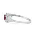 thumbnail image 4 of 10k White Gold Oval Rhodolite Garnet And Diamond Satin Finish Ring, 4 of 6