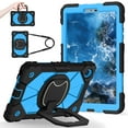 thumbnail image 2 of ELEHOLD Heavy Duty Case For Lenovo Tab K9 2025/Tab One 2025,8.7-inch, 3-Layer Rugged 360 Rotating Kickstand Handle Grip Detachable Shoulder Strap Kids Friendly Shockproof Case ,Black+Blue, 2 of 9
