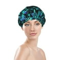 thumbnail image 3 of Balery Blue Floral With Butterflies Shower Caps, Double Layer Waterproof Shower Cap, Double Layers Reusable Shower Cap With Soft Comfortable For Long Thick Hair Soft Bath Shower Hair Caps, 3 of 9