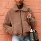 thumbnail image 2 of Prendas de abrigo para mujer, abrigo cálido de piel sintética para mujer, chaqueta de invierno, cuello vuelto sólido, ropa de abrigo con cremallera Odeerbi ODB-3, 2 of 7
