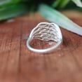 thumbnail image 3 of Wave Mesh Ring, 925 Sterling Silver Ring, Handmade Openwork Ring, Boho Adjustable Band for Women, Statement Ring, Dainty Ring, Gift For Her*, 3 of 7