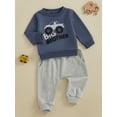 thumbnail image 5 of Baby Toddler Boy 2Pcs Fall Outfit 0 6 12 18 24 Months 2T 3T 4T Long Sleeve Truck Print Sweatshirt + Pocket Pants Brother Matching Clothes Set, 5 of 9