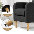 thumbnail image 6 of MoNiBloom Cotton-linen Fabric Accent Chairs, Modern Armchair with Toss Pillow, Upholstered Single Sofa for Living Room Bedroom, Black, 6 of 9