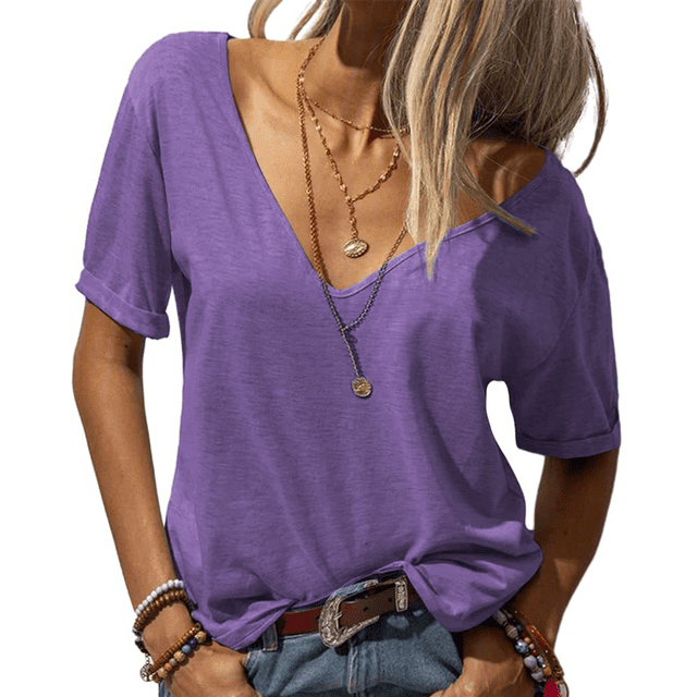 Tops de Corta con Cuello en V XXL