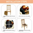 thumbnail image 4 of Rooster with Eggs Seat Covers for Dining Room Chairs Set Of 6,Stretch Printed Washable Chair Seat Cover with Elastic Ties and Button,Removable Waterproof Couch Cushion Covers, 4 of 6