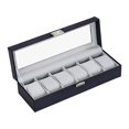 thumbnail image 1 of Caja de almacenamiento para exhibición de relojes, estuche para relojes a prueba de golpes, almohadillas extraíbles, estuche protector para relojes de Negro, 1 of 8