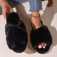 thumbnail image 2 of Women's Slippers House Shoes Memory Foam Open Toe Fluffy Shoes Fuzzy Indoor And Outdoor Slip On Soft Sole Winter Slippers, 2 of 9
