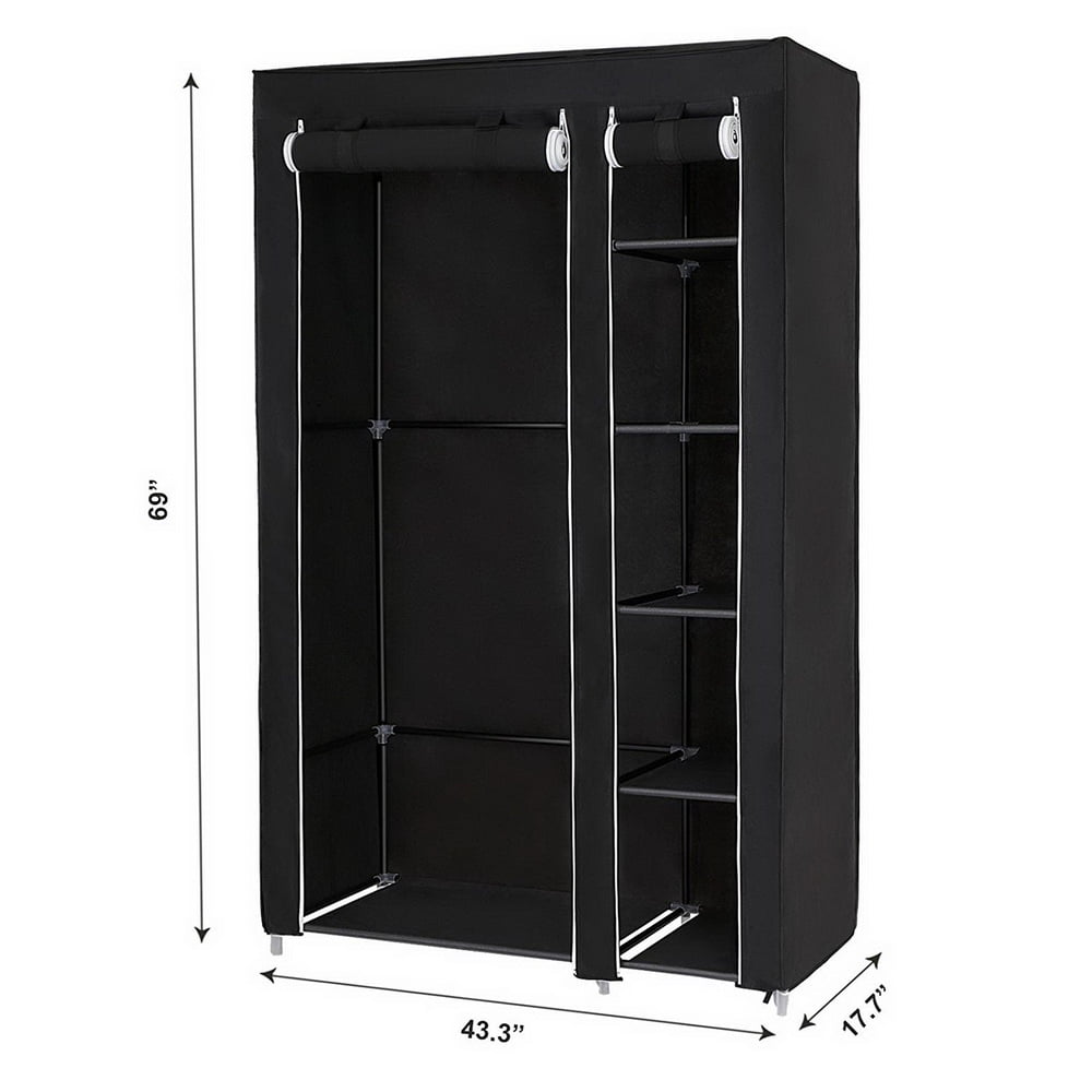 Kepooman 67" Portable Clothes Closet Organizer with Nonwoven Fabric Cover, Black Kepooman 67" Portable Clothes Closet Organizer with Nonwoven Fabric Cover, Black