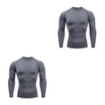 thumbnail image 2 of Qarigey Ropa interior térmica para hombre, medias elásticas, invierno, correr, capas base cálidas, ropa deportiva de manga larga, Fitness, Gris,XL 2Conjunto, 2 of 6