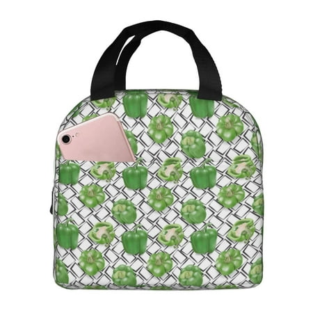 Insulated Lunch Bag for Women Men - Bell Pepper Print funny Leakproof Cooler Lunch Box for Women Men  Lunch Tote Bags for Work School Picnic Travel