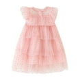 thumbnail image 2 of CHUOU Little Girl Tutu Dress Tulle Ruffles Flower Girls Wedding Party Dresses For 7-8 Years, 2 of 5