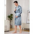 thumbnail image 4 of Men's Solid Color Bathrobe With Waist Belt, Home Clothing, 4 of 5
