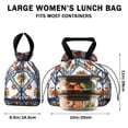 thumbnail image 5 of Pioneer Flower Floral Print Pattern Drawstring Lunch Bag Women - Drawstring Lunch Bag Insulated for Work Office - Stain-Resistant Large Lunchbags for Women with Multi-Pockets, 5 of 6