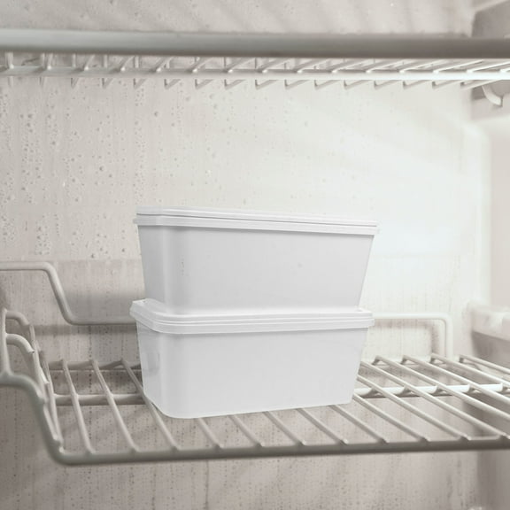 ORDDIART Ice Cream Freezer Container White 1Pcs Rectangular