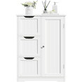Yaheetech FreeStanding Bathroom Storage with 3 Drawers and Adjustable Shelf, White