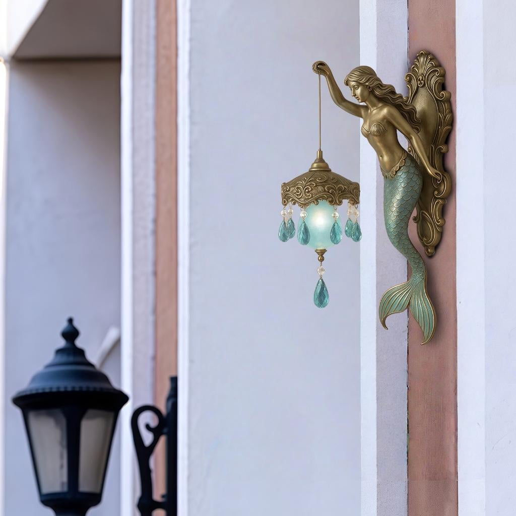 SDFGTstore mermaids Sculpture Night Light Elegant Base Background Light Bedroom Bedside Lamp Decoration for Bedroom Living Room