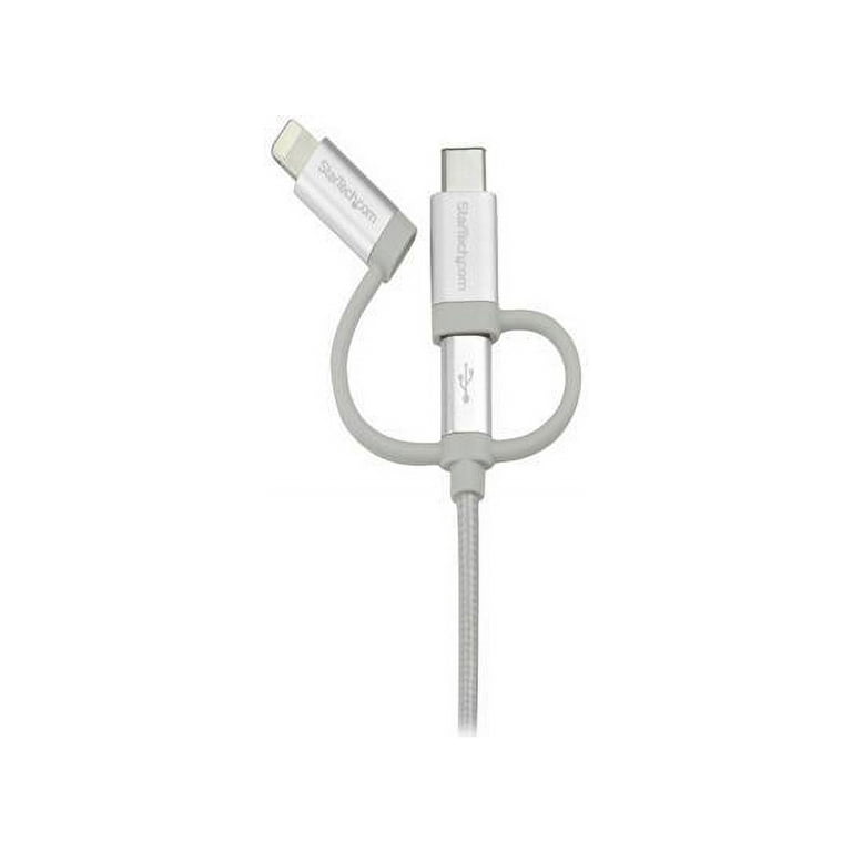 StarTech.com Câble multi chargeur USB de 1 m - Lightning USB-C Micro-B